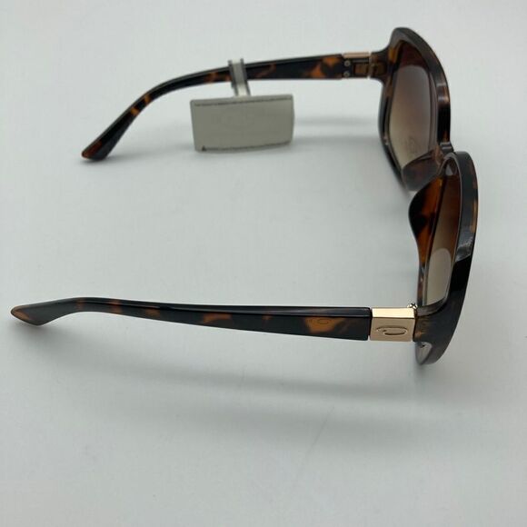 NWT Oscar De La Renta  Brown Tortoise Sunglasses Side Gold Tone Logo Mod 1341215 - Picture 7 of 11
